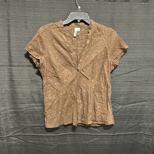 St.John’s‎ women’s brown v-neck button up blouse / Size S / Box 23-16